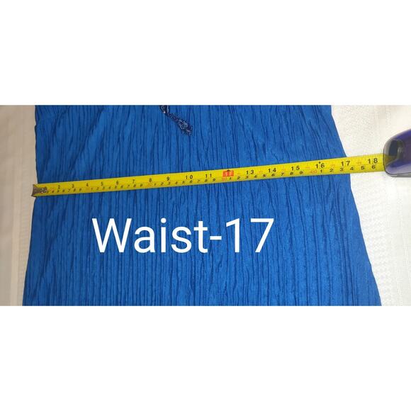 David Rose Maxi Dress Womens 12 Royal Blue Crinkle Material Beaded Embellished - Picture 15 of 16